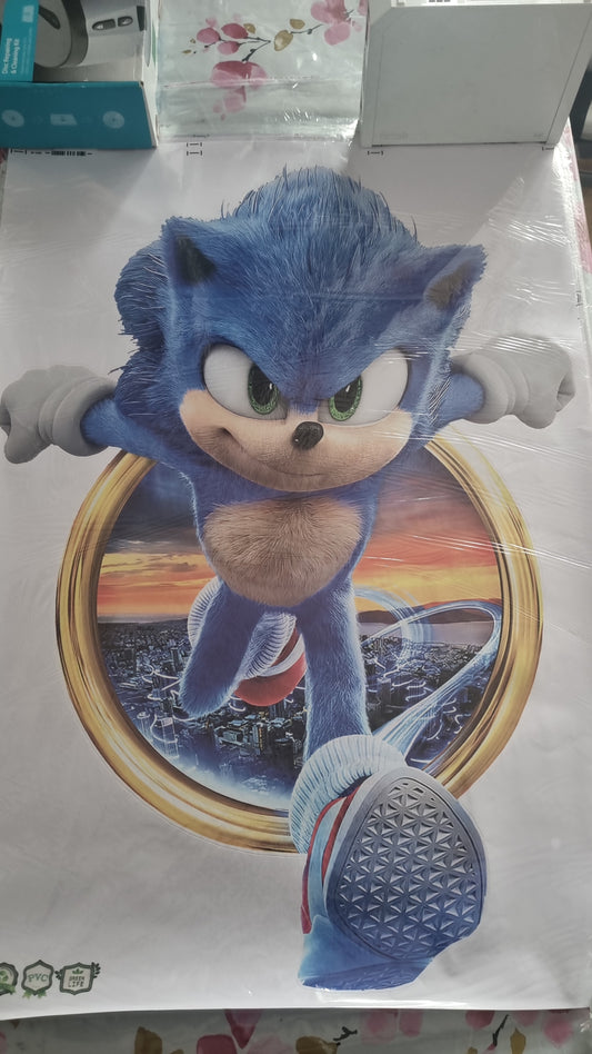 Stickers mural Sonic le hérisson – Grand format 90x60 cm – Déco chambre enfant, gaming, animation, super-héros – 8