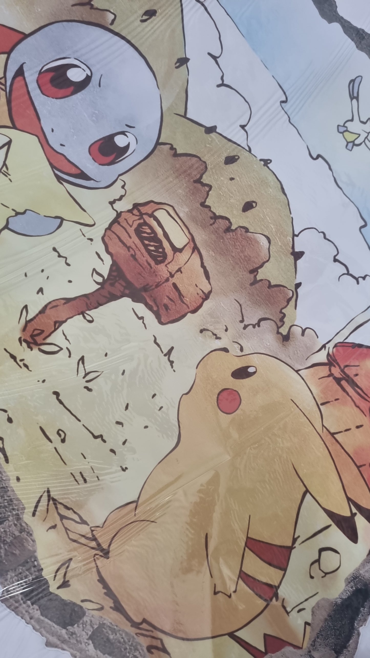 Stickers mural Pokémon – Pikachu & Carapuce style dessin animé – Grand format 90x60 cm – Décoration murale chambre enfant – 8