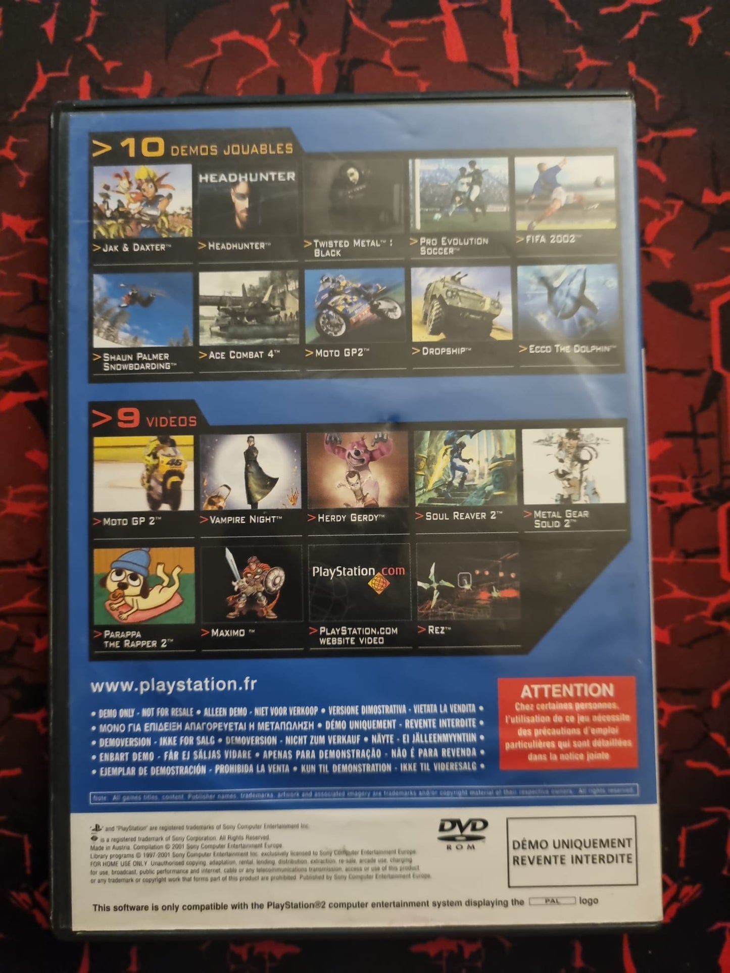 PlayStation 2 Magazine CD Démo N°16 (Janvier) – 10 démos jouables + 9 vidéos – Jak & Daxter, Metal Gear Solid 2, FIFA 2002