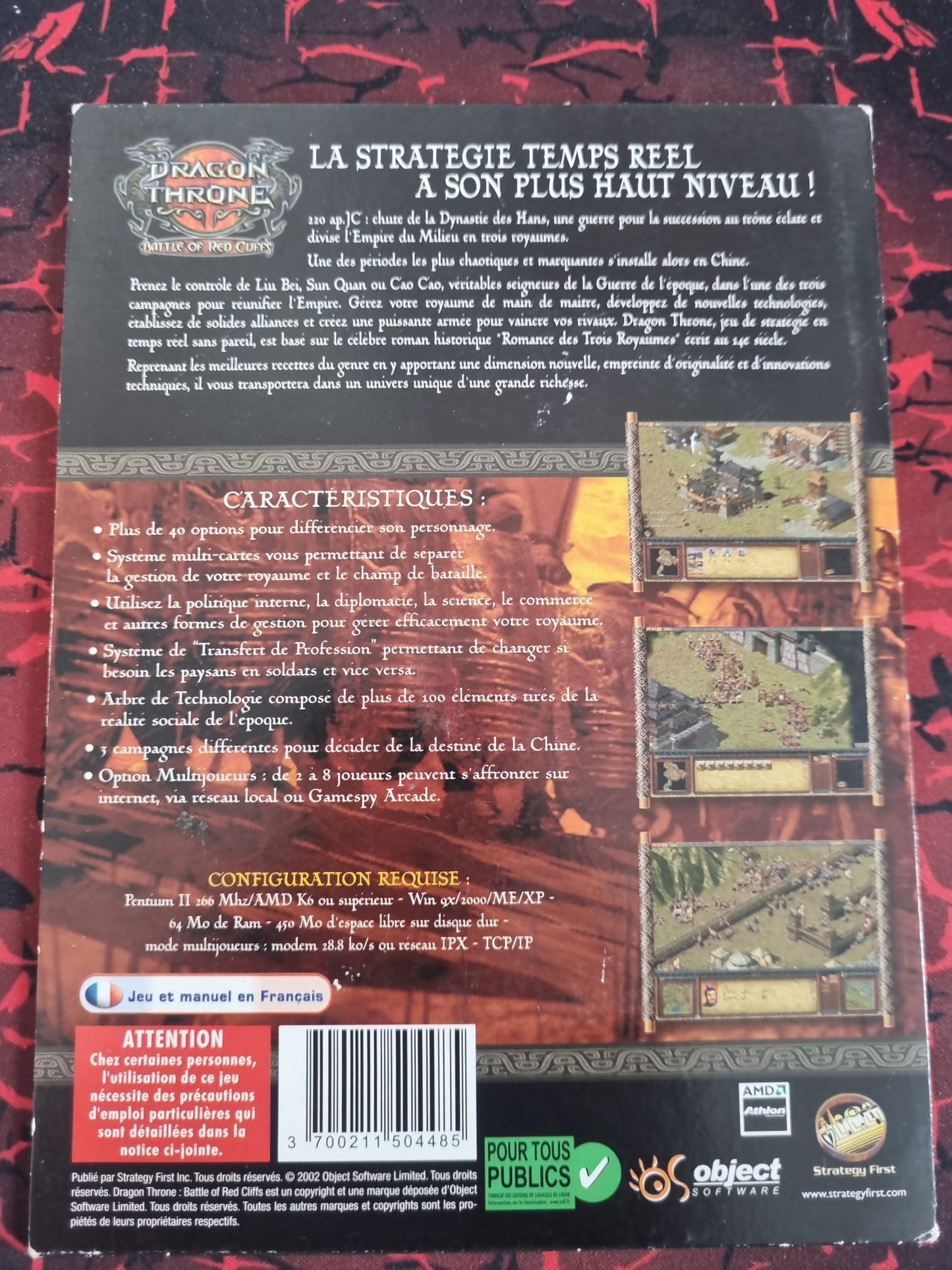 Dragon Throne – Battle of Red Cliffs – Jeu PC