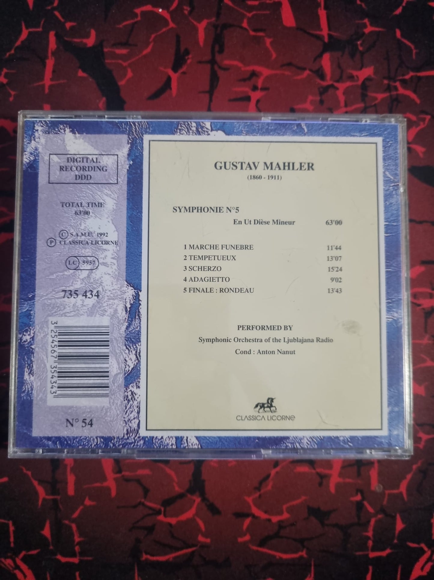 Gustav Mahler – Symphonie n°5 (CD) – Classica Licorne – Direction Anton Nanut