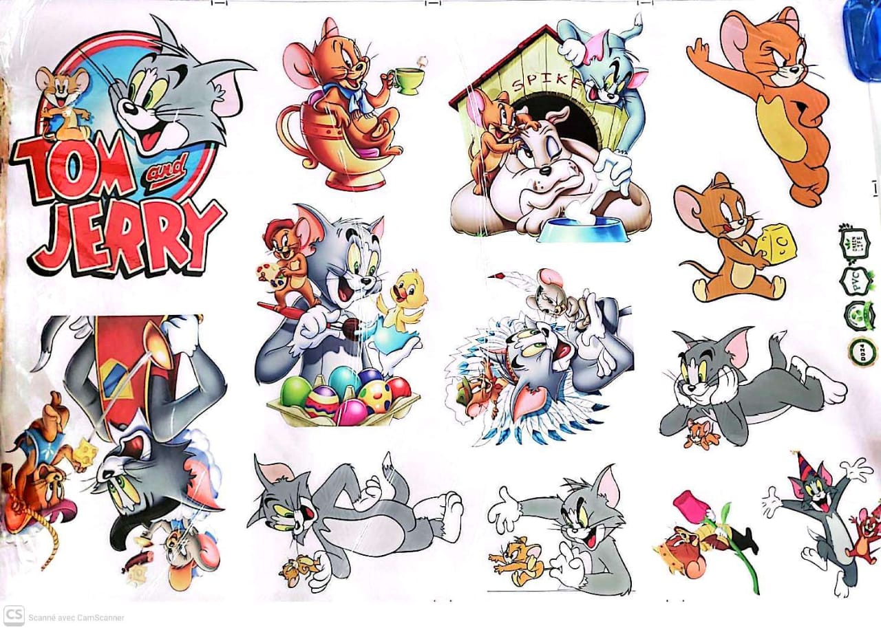 Poster Tom et Jerry Décoration Murale Dessin Animé Chambre Enfant Salon 90x60 cm