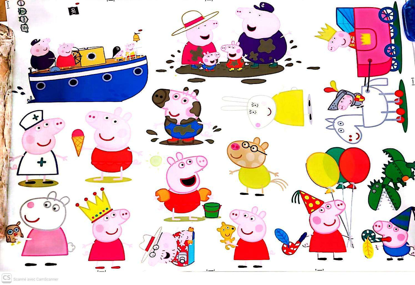 Sticker Mural Peppa Pig 90x60 cm – Décoration Chambre Enfant – Famille Cochon, George, Maman Pig et Papa Pig – Poster Géant Mur Chambre Bébé