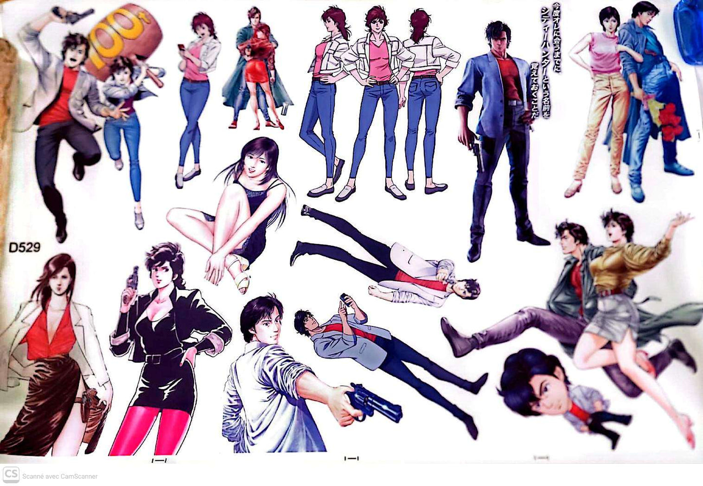 Poster City Hunter Nicky Larson Manga Anime Décoration Murale Chambre Gaming 90x60 cm
