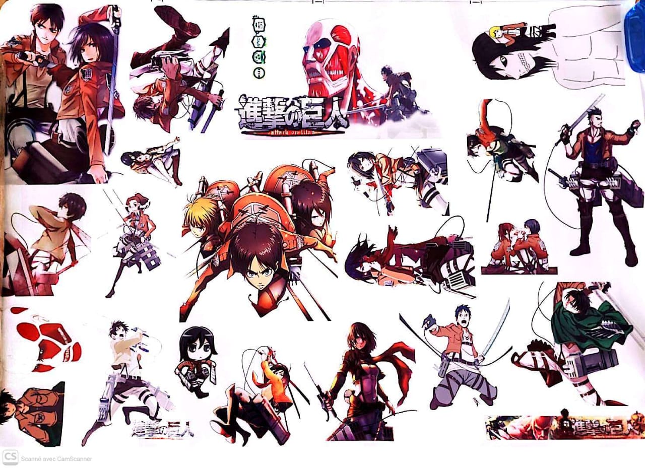 Sticker Mural Attaque des Titans 90x60 cm – Décoration Anime Manga Shingeki no Kyojin Chambre Gamer Salon