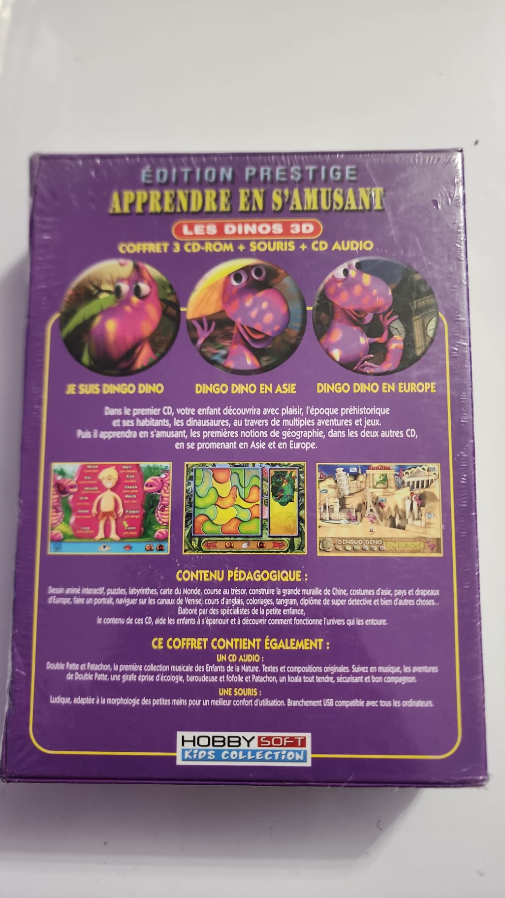 Face avant du coffret Les Dinos 3D édition Prestige volume 3 Hobby Soft