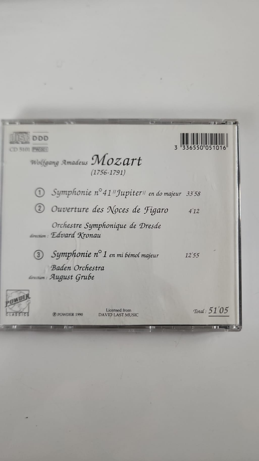 Mozart – Symphonies n° 41 Jupiter et n° 1, Ouverture des Noces de Figaro – CD Power Classics