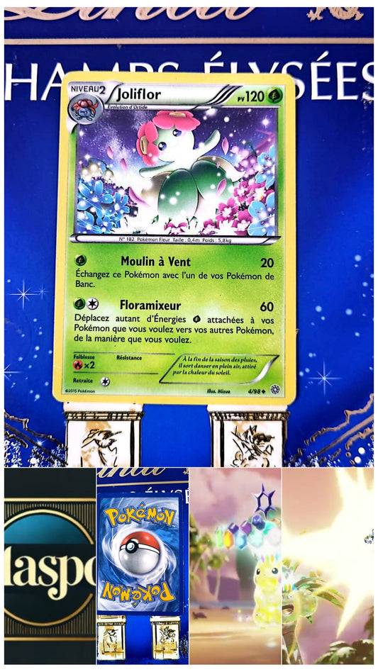 Carte Pokémon Joliflor – Niveau 2 – PV 120 – Attaques Moulin à Vent & Floramixeur – Édition 2015