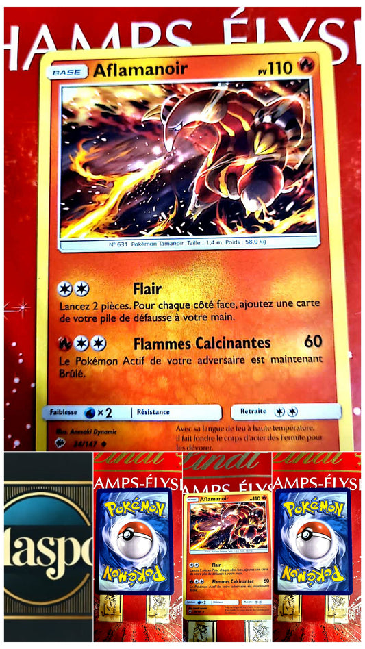 Carte Pokémon – Aflamanoir – 110 PV – Attaques Flair et Flammes Calcinantes – par Blasp
