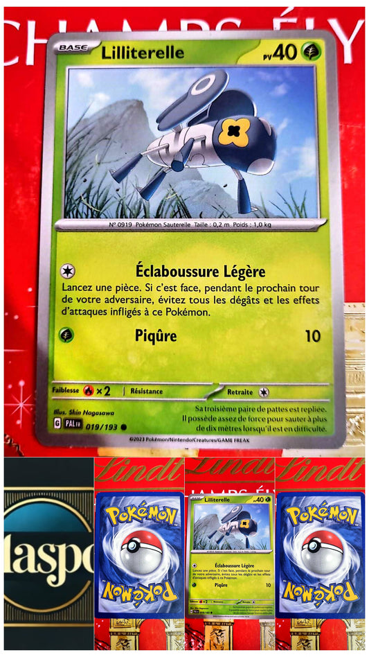 Carte Pokémon – Lilliterelle – 40 PV – Attaques Éclaboussure Légère et Piqûre