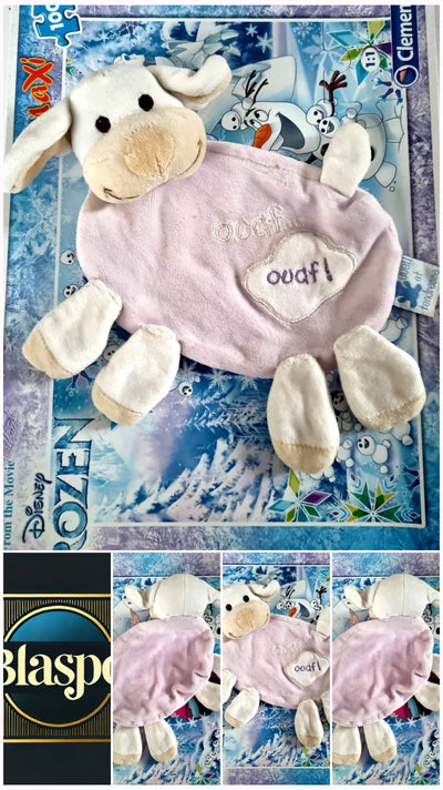 Doudou Bébé Mouton Rose – Ouaf! – Peluche Apaisante