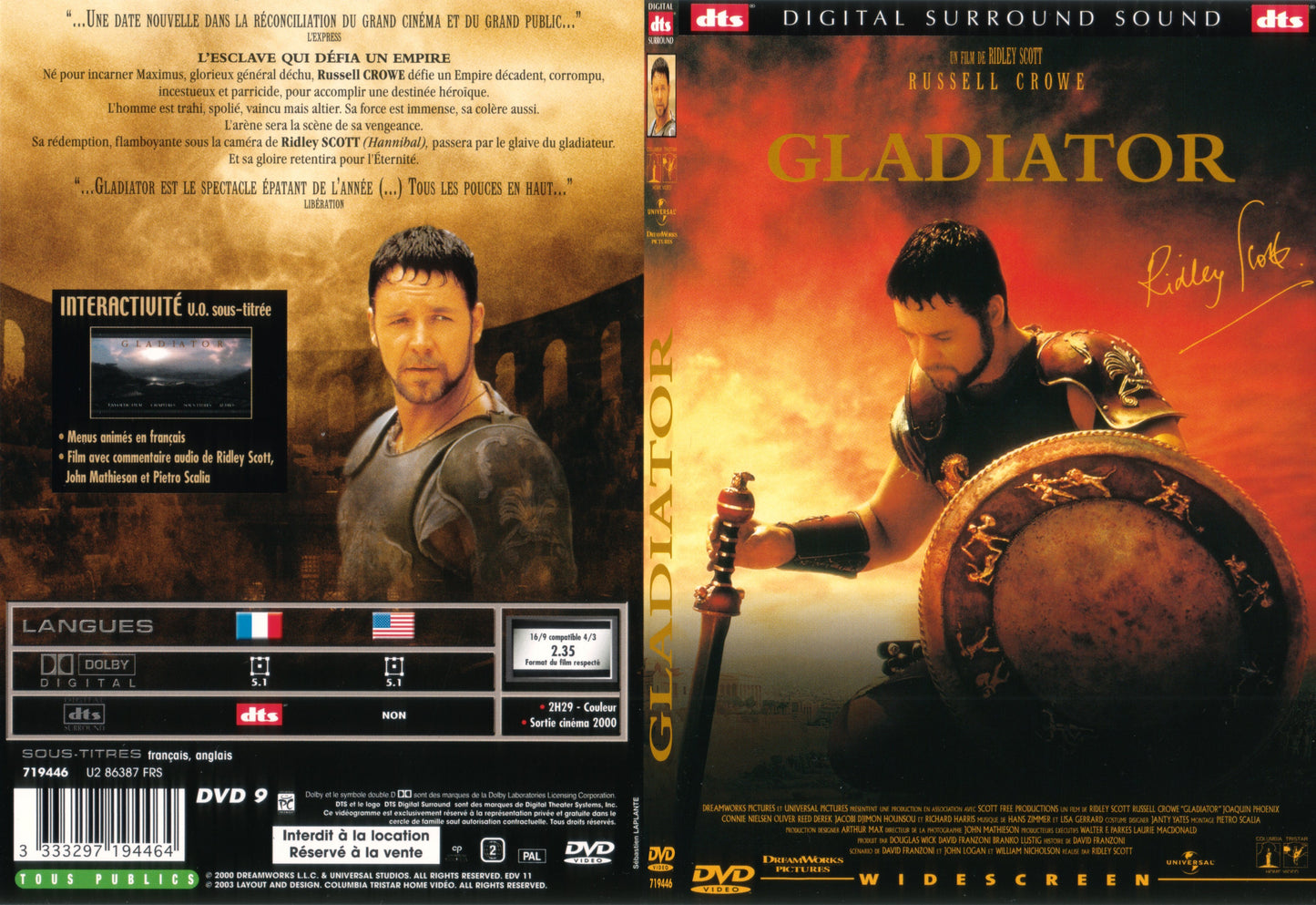 DVD : gladiator version française