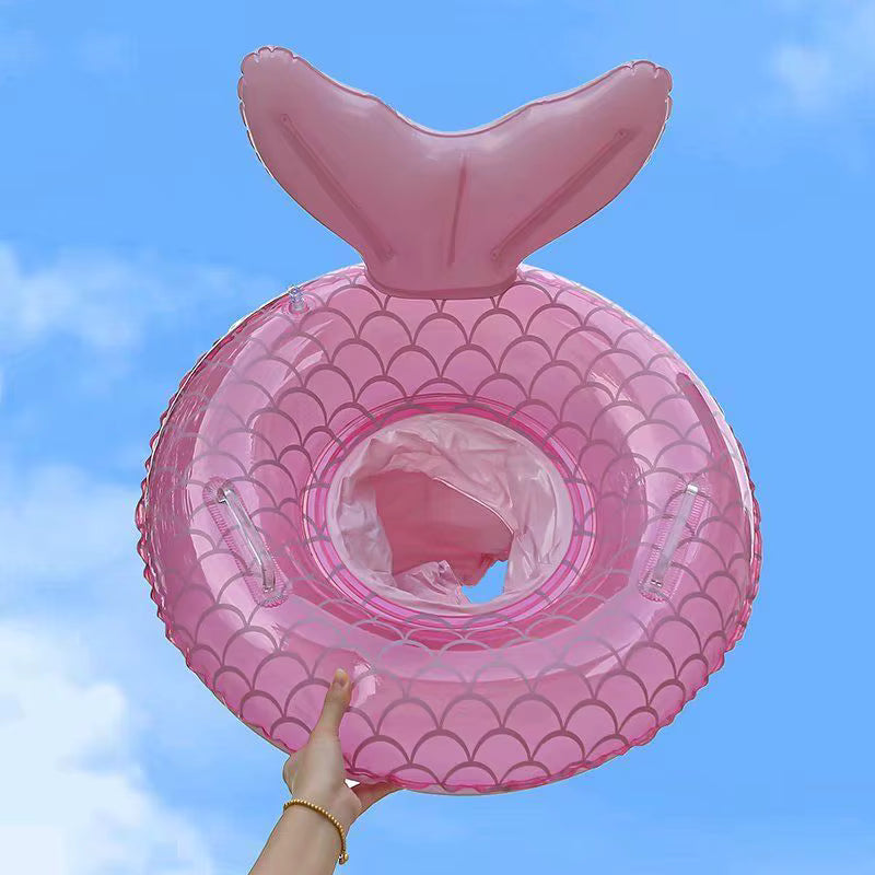 Bouée Gonflable Sirène avec Siège Intégré – Flotteur Piscine Enfant Queue de Sirène Rose Anneau de Natation Été