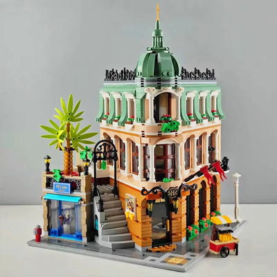 Hotel Urbano de Bloques de Construcción 3066 Piezas – Maqueta de Arquitectura Vintage para Ensamblar – Edificio de Ciudad en Miniatura de Colección para Adultos y Adolescentes – Juego de Construcción Creativo