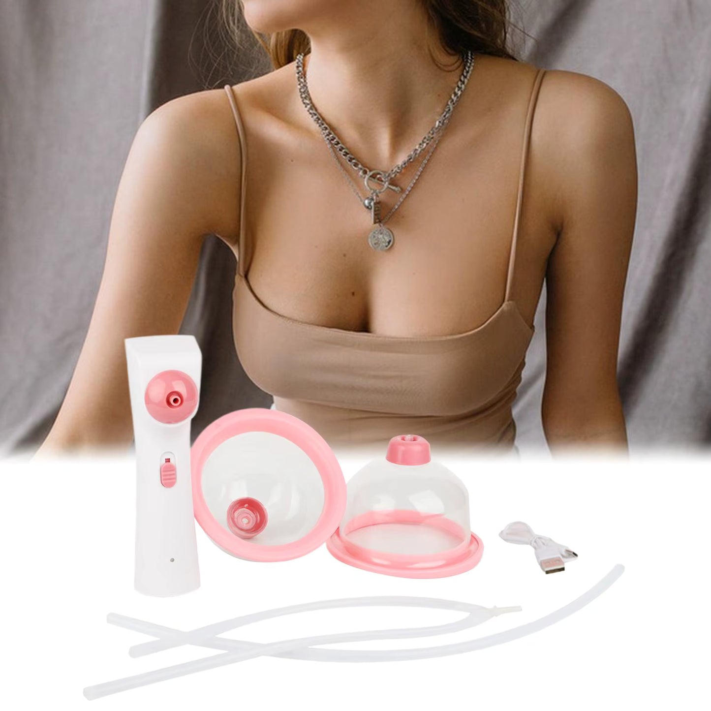 Appareil de Massage Poitrine Électrique pour Femme – Ventouses de Massage et Raffermissement – Pompe de Massage Corps Relaxant – Accessoire Bien-être Beauté