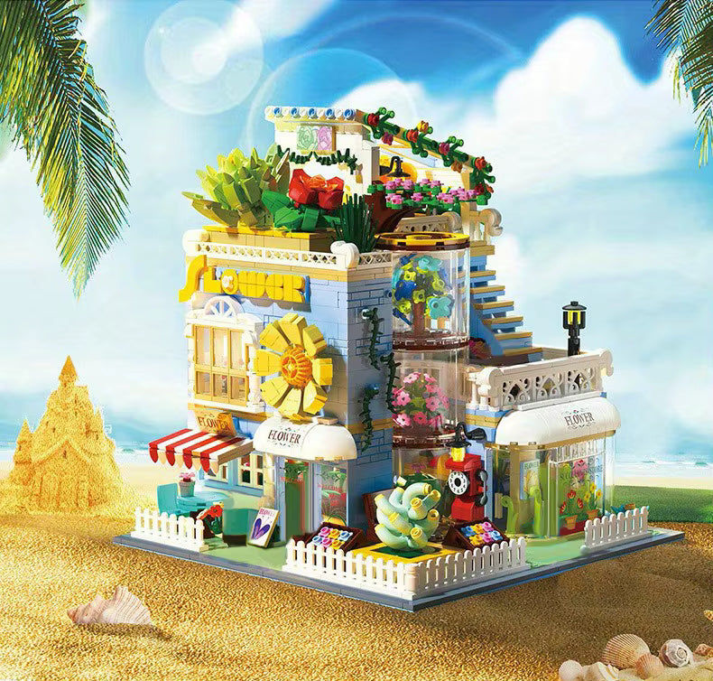 Maison Fleurie en Blocs de Construction 2091 Pièces – Décoration Miniature DIY avec Plantes et Jardin – Jeu Créatif Adulte Enfant