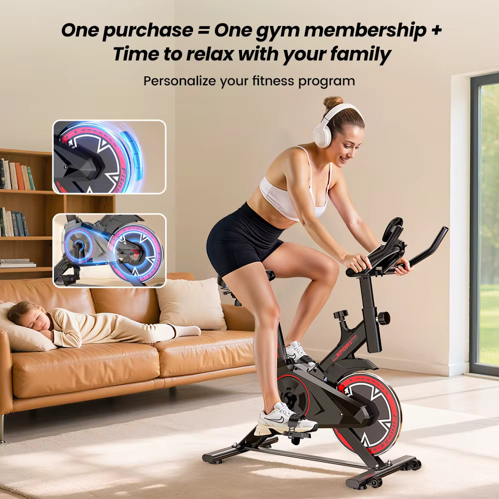 Vélo d’Appartement QK101 – Spinning Silencieux avec Écran LCD – 100 Niveaux de Résistance – Charge 120 kg