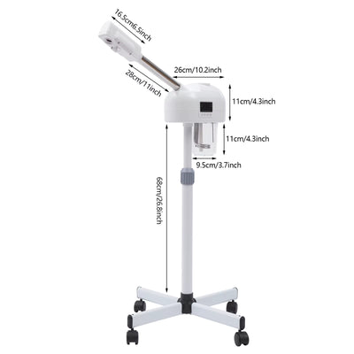 Vapozone visage professionnel avec support – Appareil vapeur facial nano-ionique avec écran LCD – Soin visage esthétique Spa