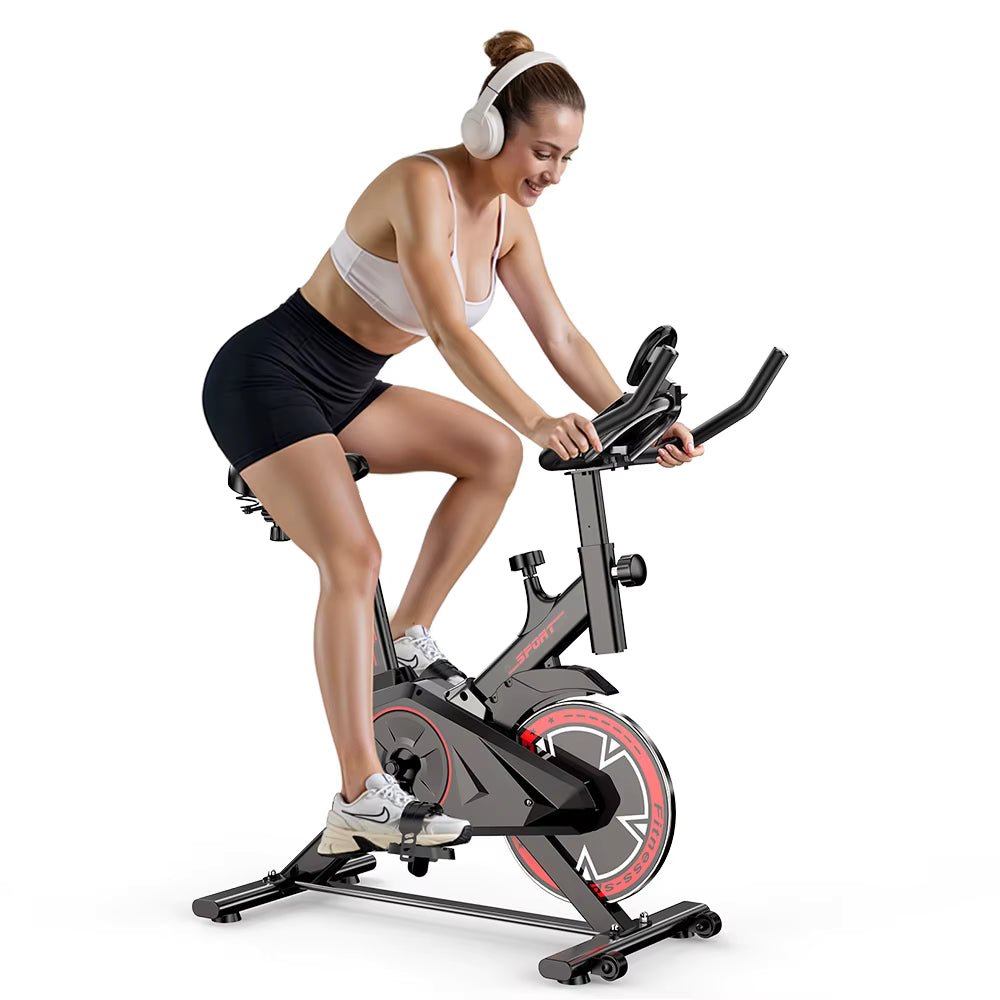 Vélo d’Appartement QK101 – Spinning Silencieux avec Écran LCD – 100 Niveaux de Résistance – Charge 120 kg