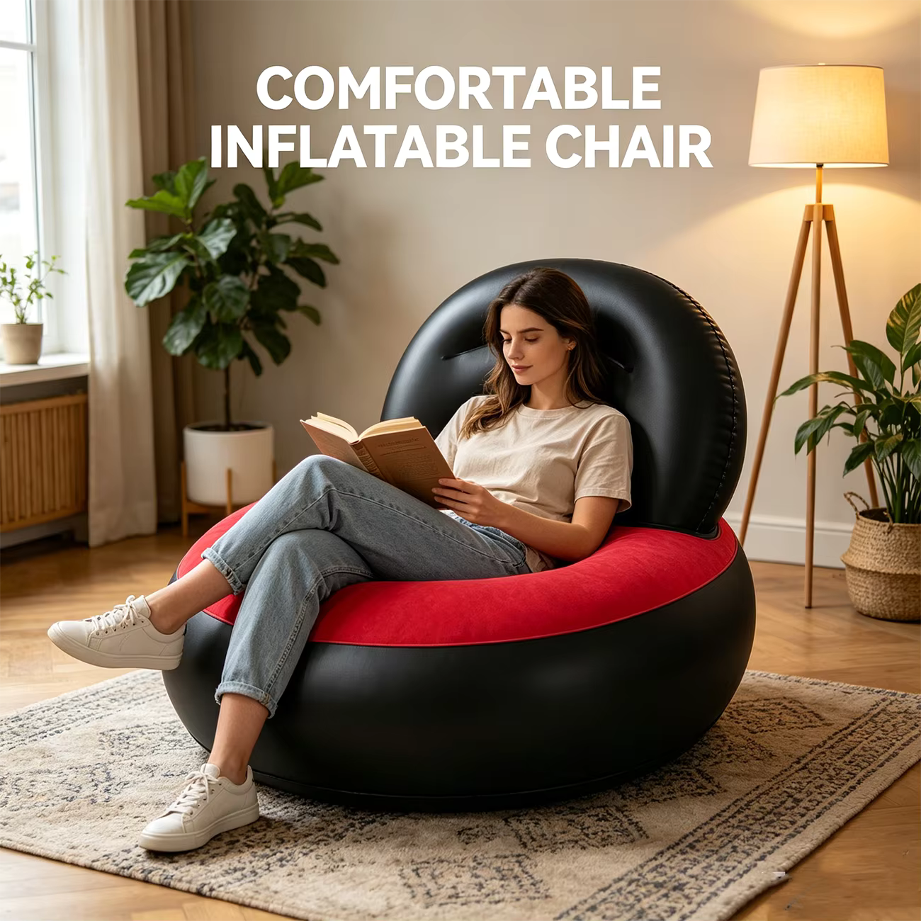 Fauteuil Gonflable de Jardin et Piscine avec Dossier – Siège Gonflable Étanche pour Extérieur