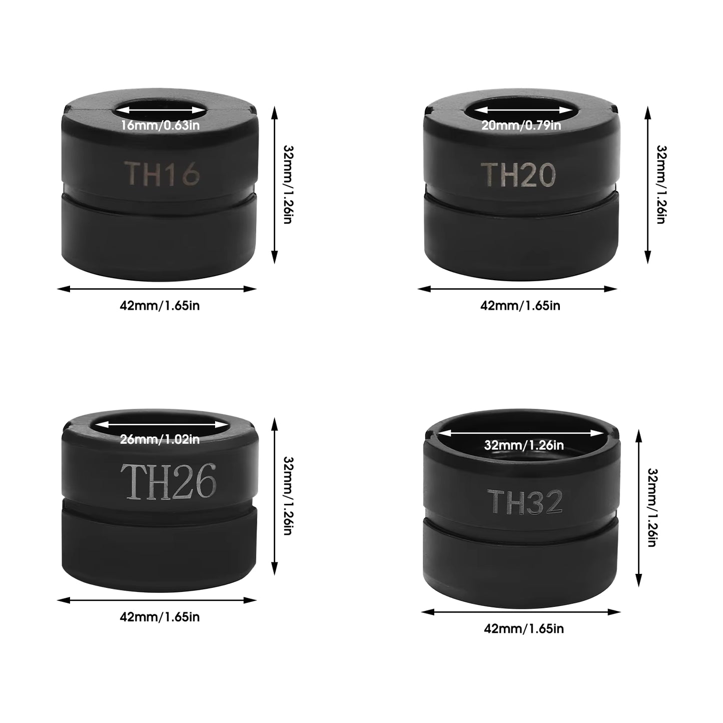 Jeu mâchoires à sertir TH16-32 mm pour tubes multicouches