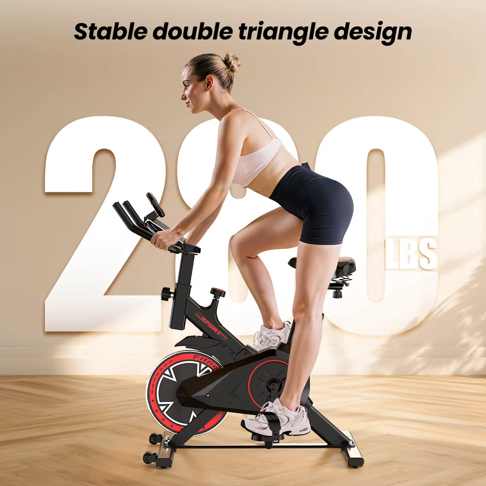 Vélo d’Appartement QK101 – Spinning Silencieux avec Écran LCD – 100 Niveaux de Résistance – Charge 120 kg