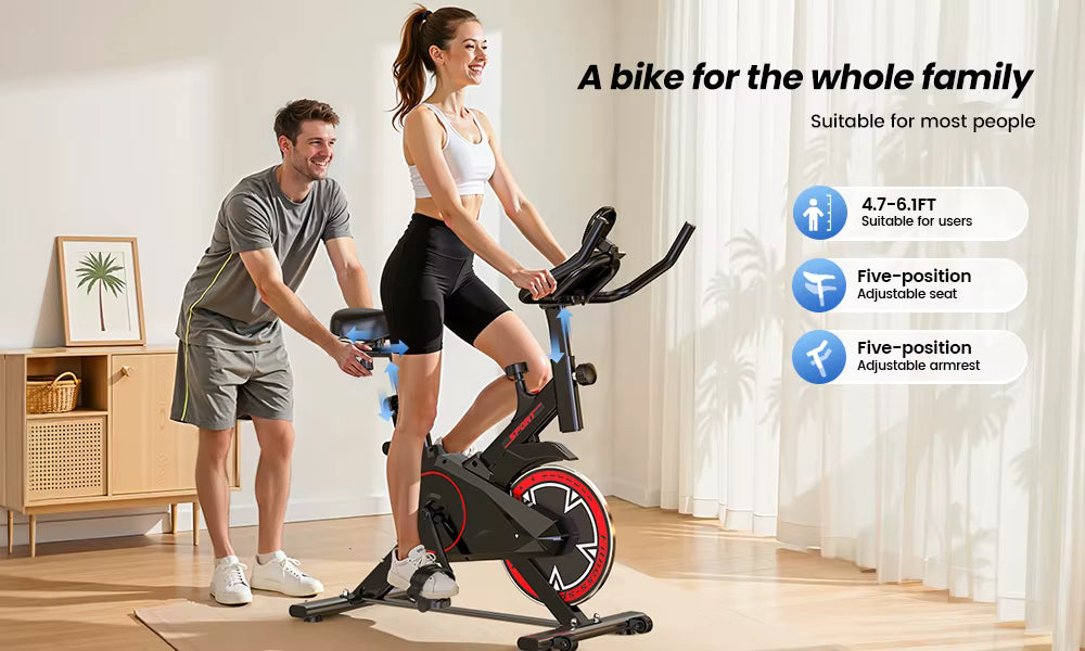 Vélo d’Appartement QK101 – Spinning Silencieux avec Écran LCD – 100 Niveaux de Résistance – Charge 120 kg