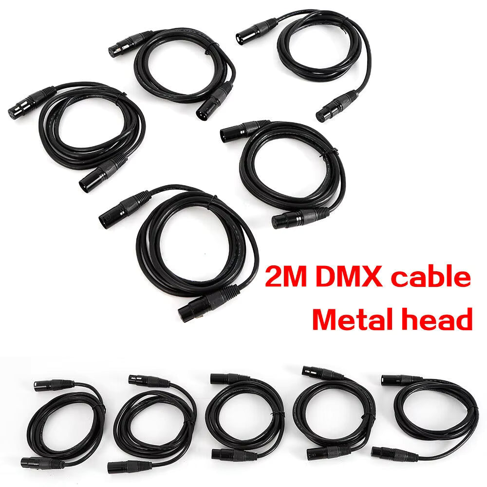 Lot de 10 Câbles DMX XLR 3 Broches 2m – Câbles Audio Éclairage Scène avec Connecteurs Métal – Compatible DJ, Sono et Éclairage