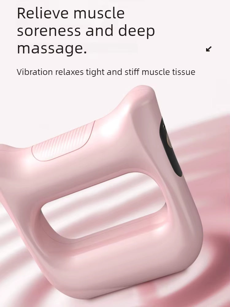 Pistolet de Massage Vibrant Professionnel Rose USB Rechargeable – Rouleau de Massage Musculaire Profond Fitness Yoga Récupération