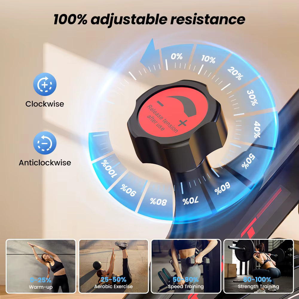 Vélo d’Appartement QK101 – Spinning Silencieux avec Écran LCD – 100 Niveaux de Résistance – Charge 120 kg