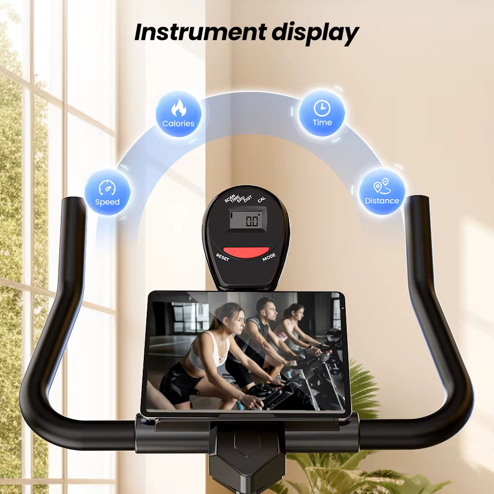 Vélo d’Appartement QK101 – Spinning Silencieux avec Écran LCD – 100 Niveaux de Résistance – Charge 120 kg