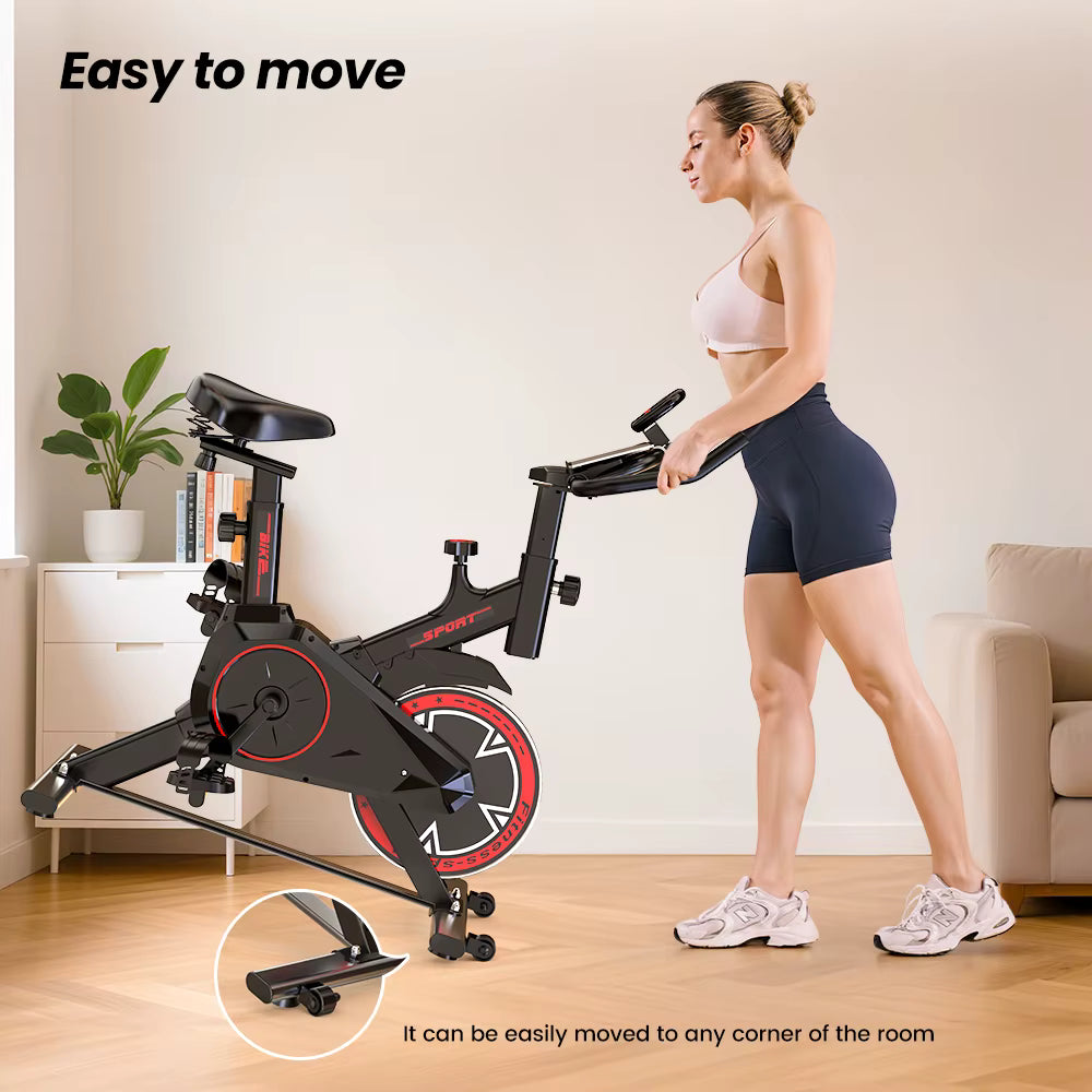 Vélo d’Appartement QK101 – Spinning Silencieux avec Écran LCD – 100 Niveaux de Résistance – Charge 120 kg