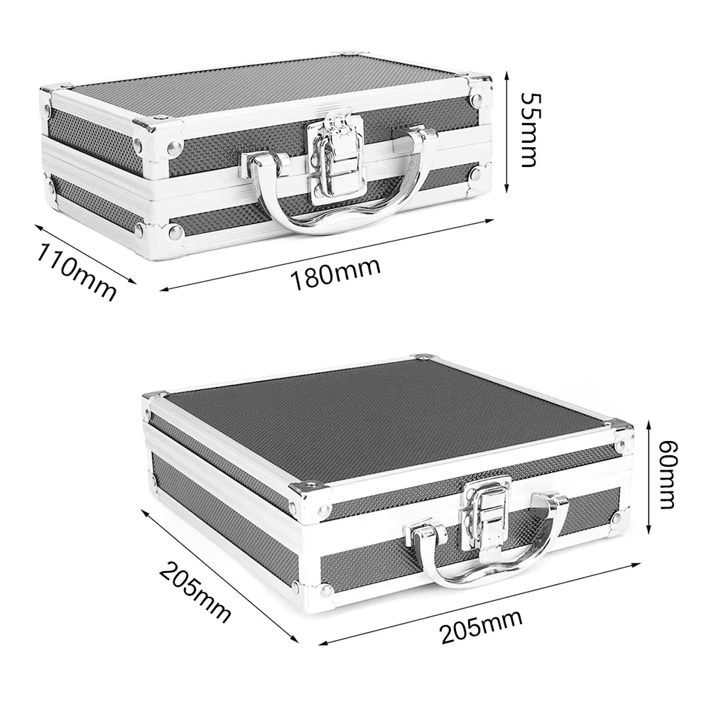 Boîte de rangement en alliage d’aluminium antichoc – Coffre de stockage portable pour outils et documents – Usage maison et voyage