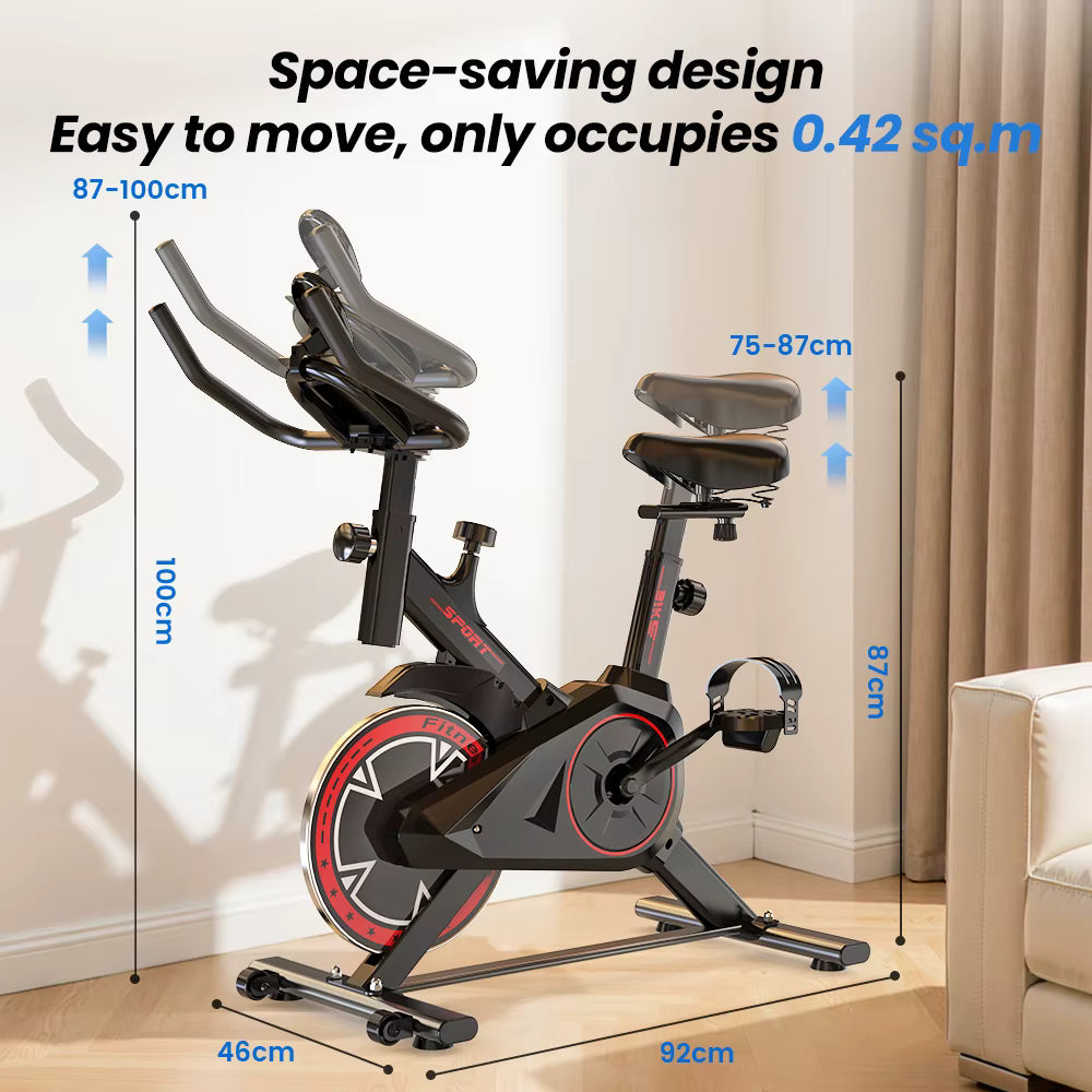 Vélo d’Appartement QK101 – Spinning Silencieux avec Écran LCD – 100 Niveaux de Résistance – Charge 120 kg