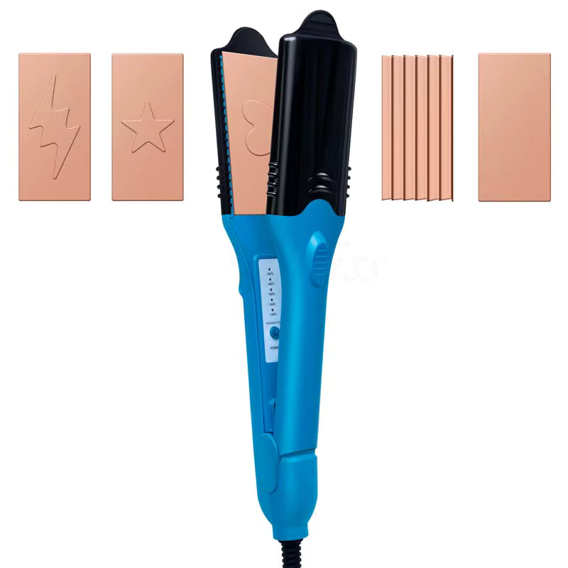 Redresseur de Cheveux 3D Professionnel – Fer à Gaufrer avec 5 Plaques Interchangeables – Chauffage Rapide