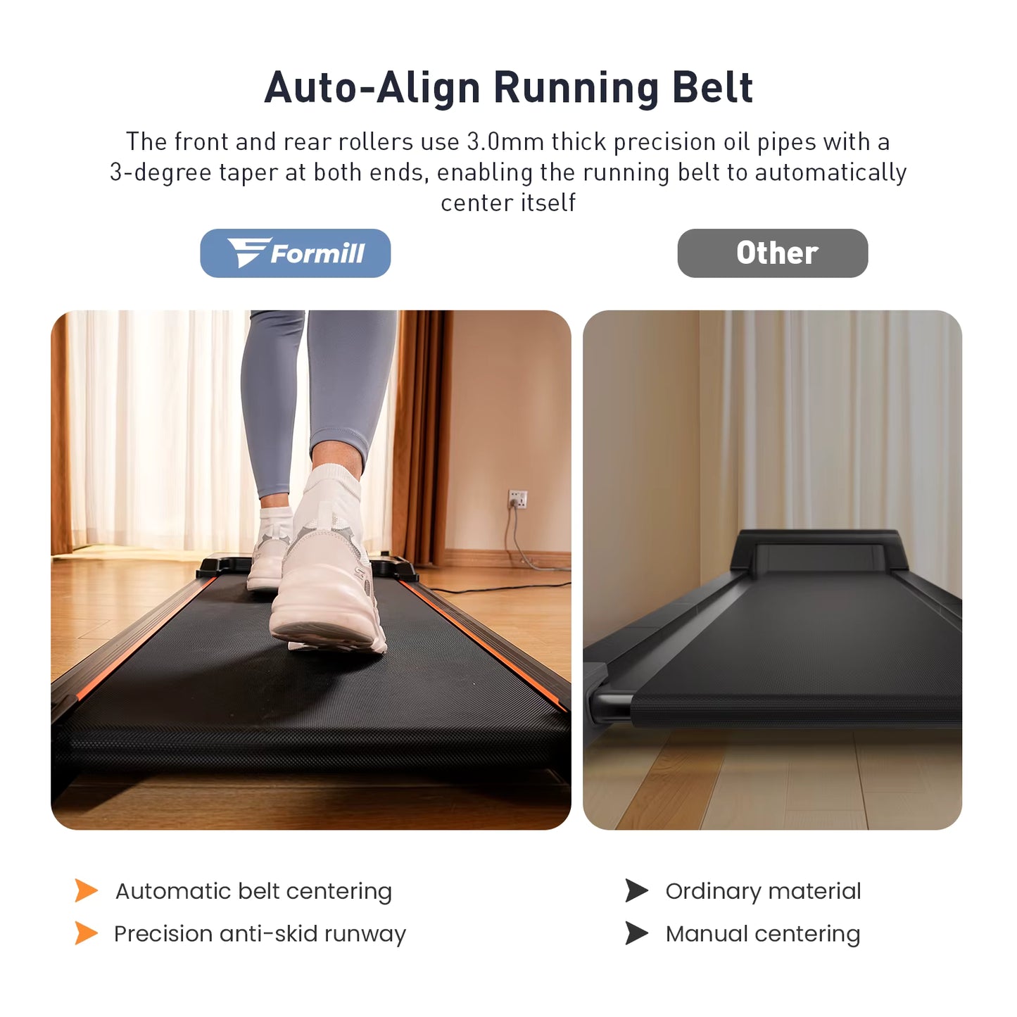 Tapis de Marche FT21 – 2,5 HP – Silencieux & Compact – 1 à 6 km/h – Écran LED & Télécommande – Appareil de Fitness & Bureau
