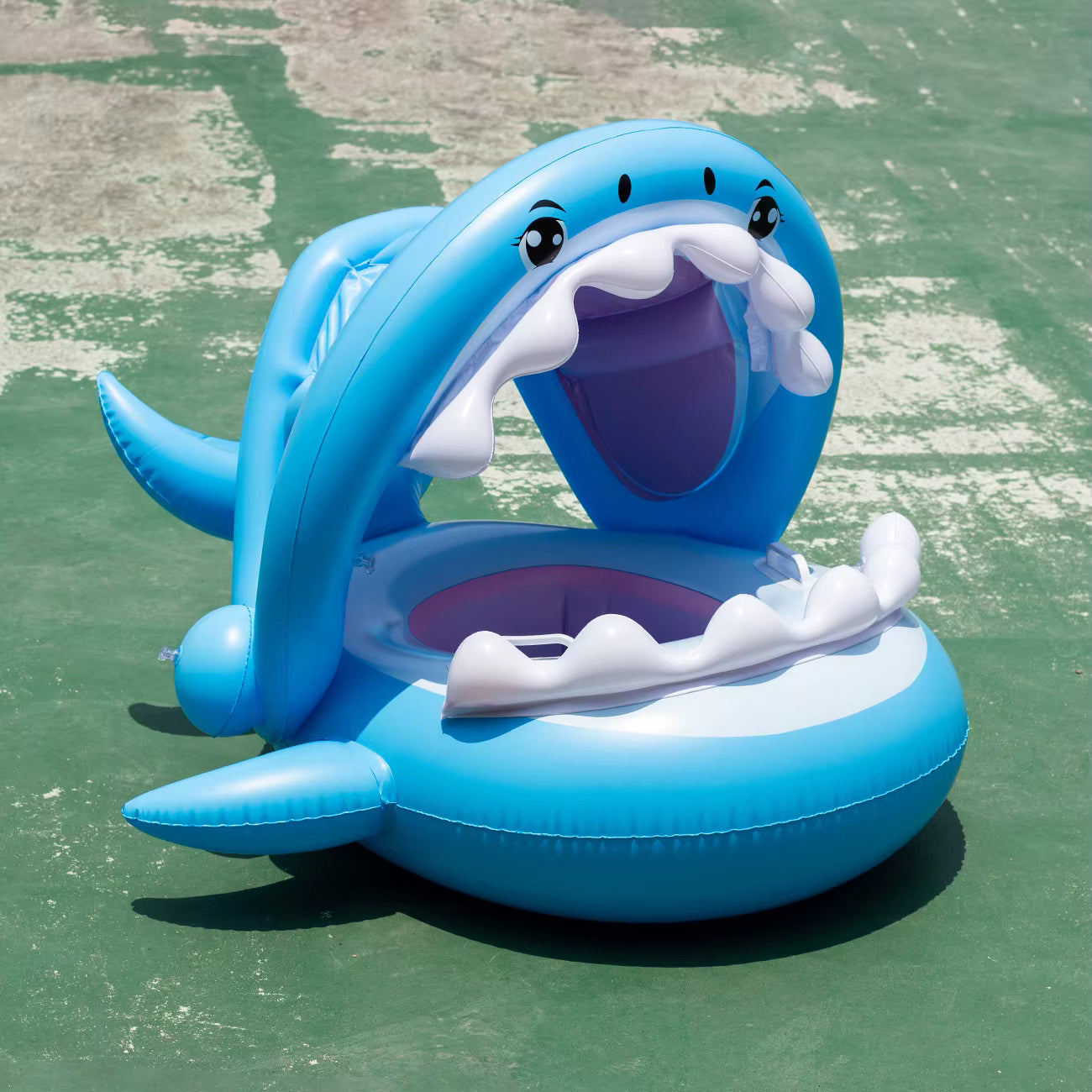 Bouée Siège Gonflable Requin pour Enfant – Flotteur de Piscine avec Dossier