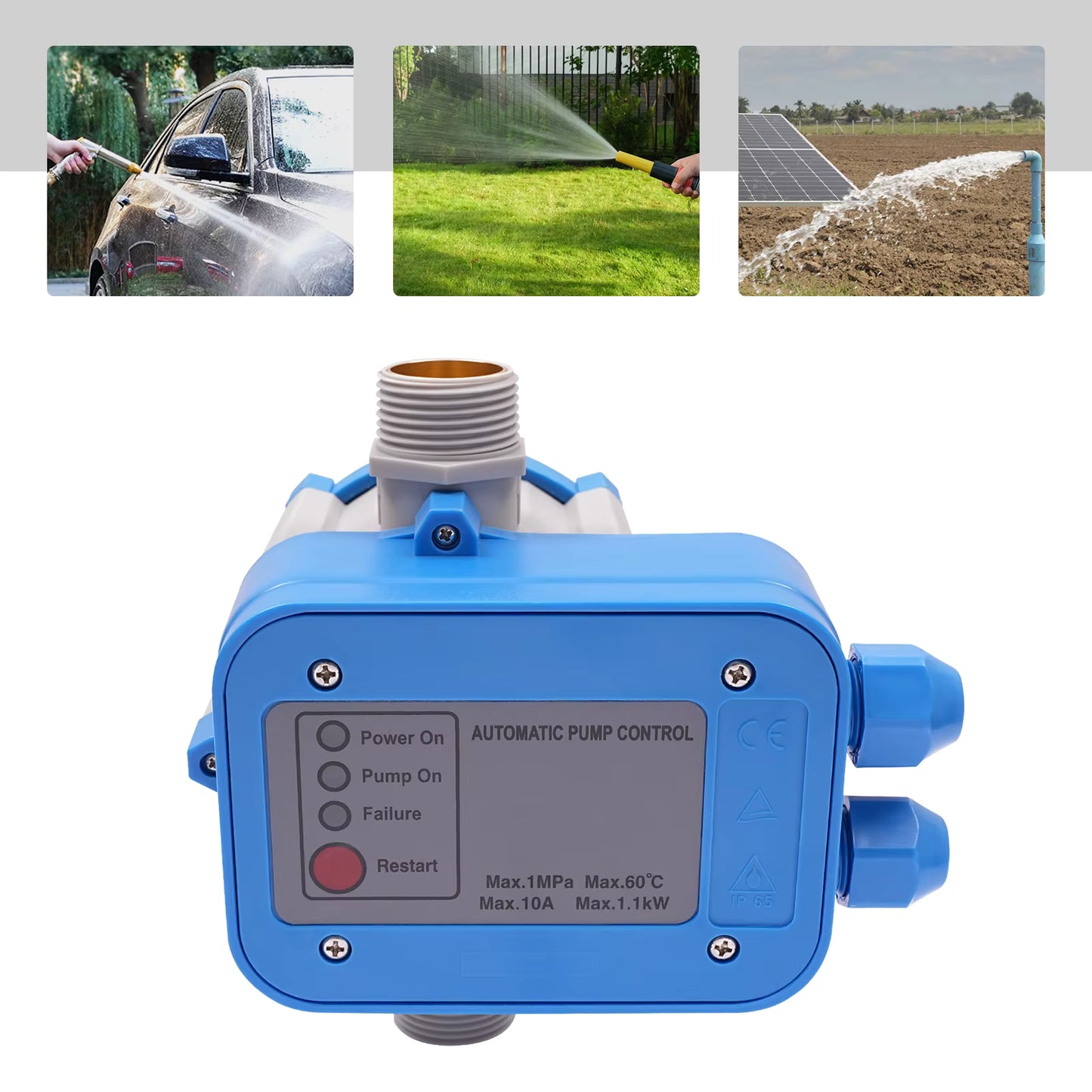 Contrôleur de Pompe à Eau IP65 10A – Interrupteur de Pression Automatique 110-240V