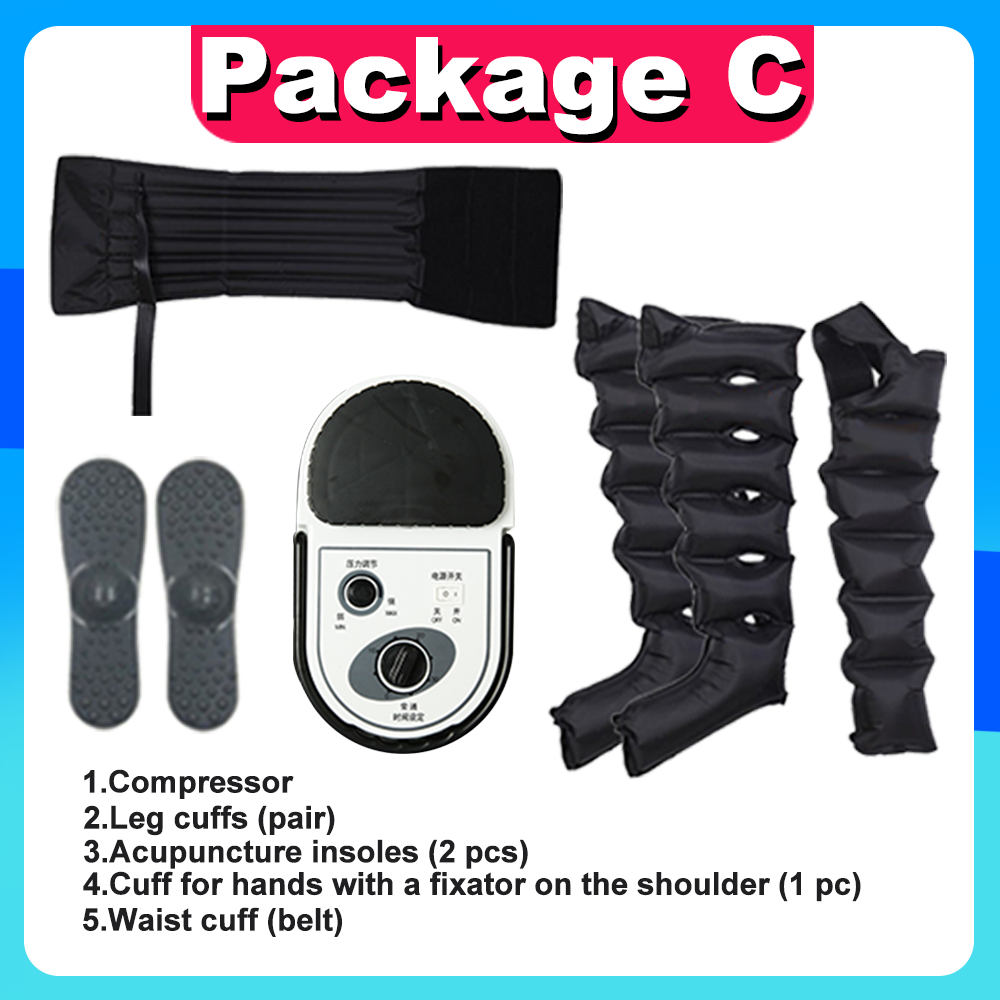 Masseur de Compression d’Air Premium Corps Complet 220V – Massage Pneumatique Jambes Bras Taille et Pieds – Appareil Relaxation Musculaire et Récupération Sportive