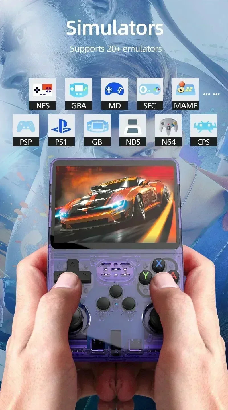Console rétro portable R36S 64Go – violet