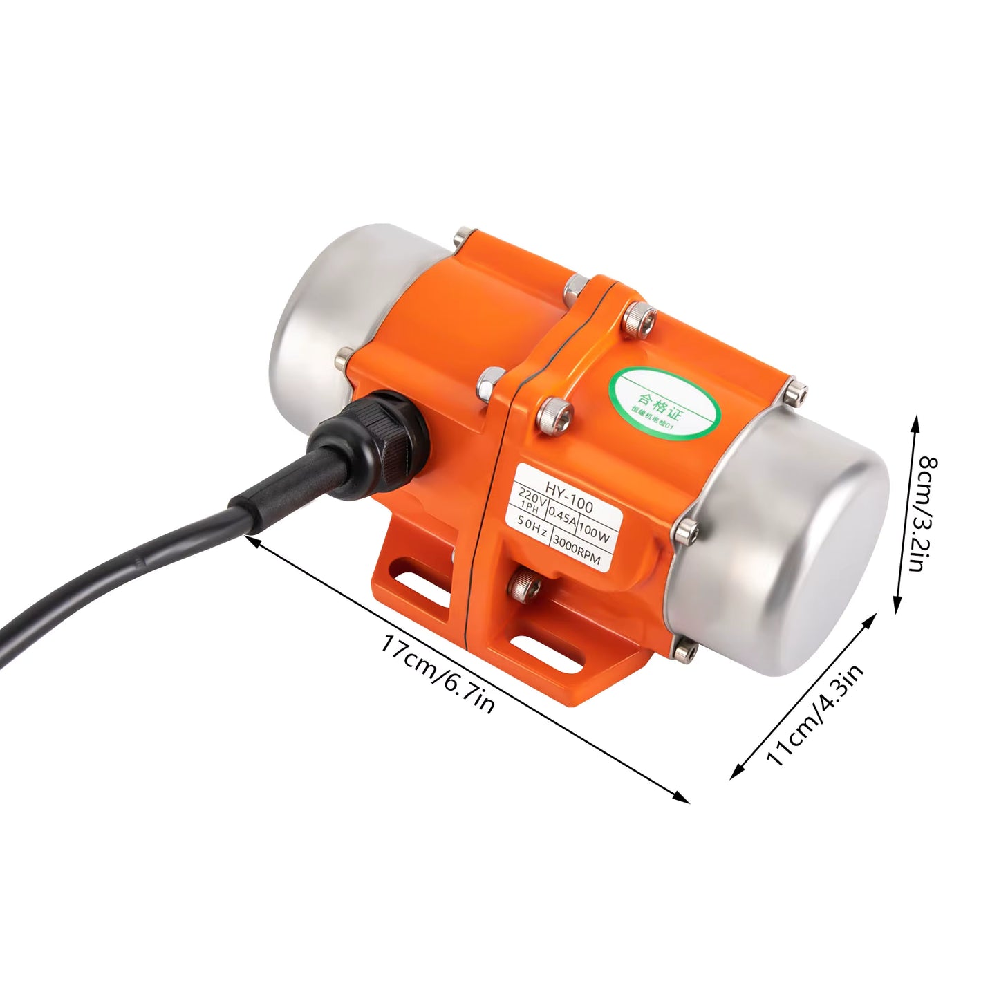 Moteur vibrateur électrique 100W 3000 tr/min