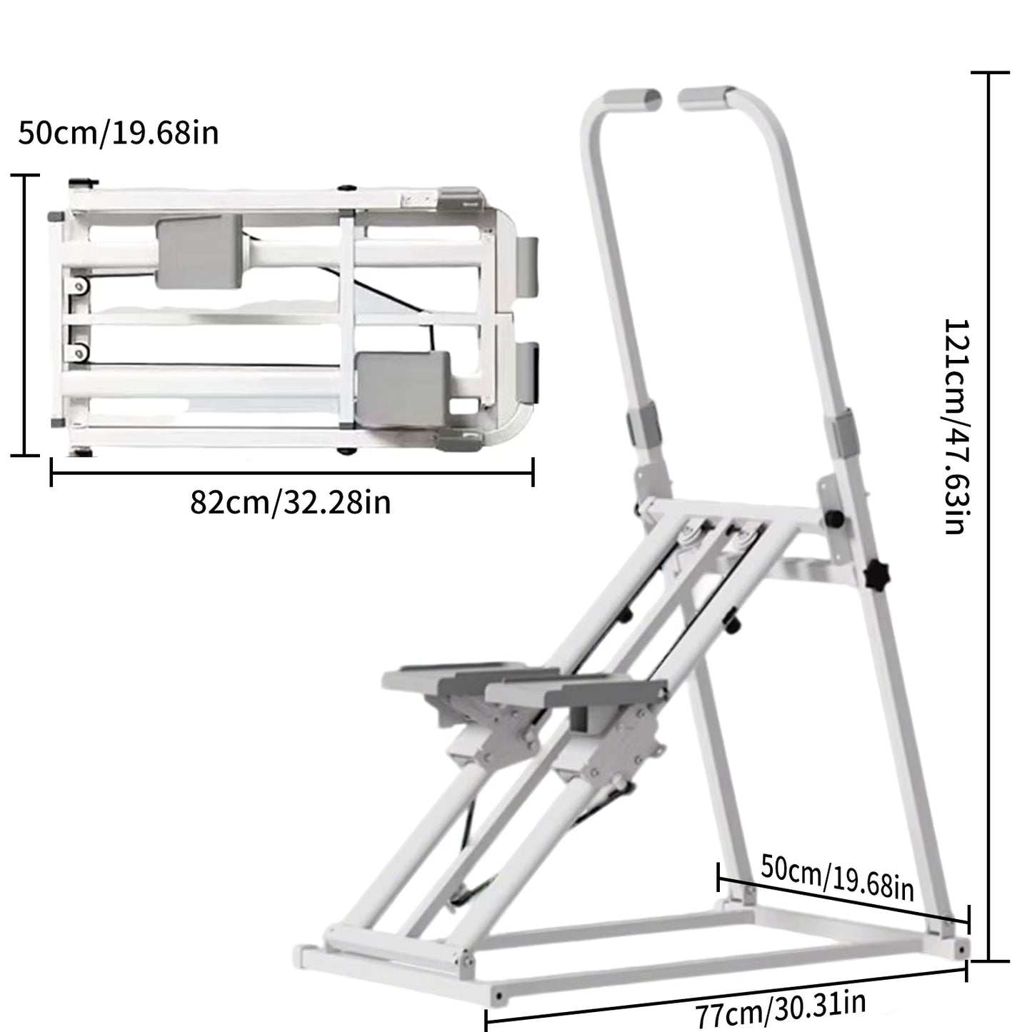 Stepper Pliable 3 Niveaux avec Guidon – Cardio Fitness à Domicile, Renforcement Musculaire & Perte de Poids