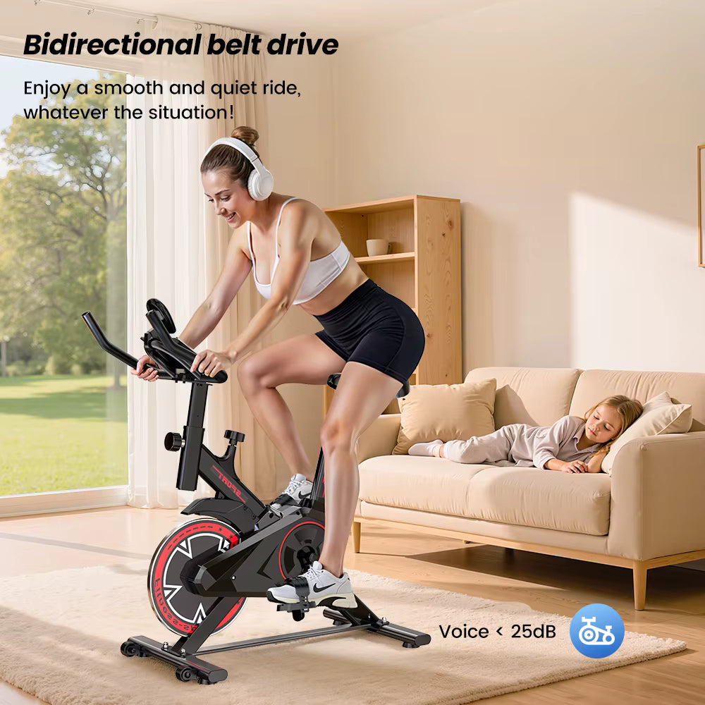 Vélo d’Appartement QK101 – Spinning Silencieux avec Écran LCD – 100 Niveaux de Résistance – Charge 120 kg