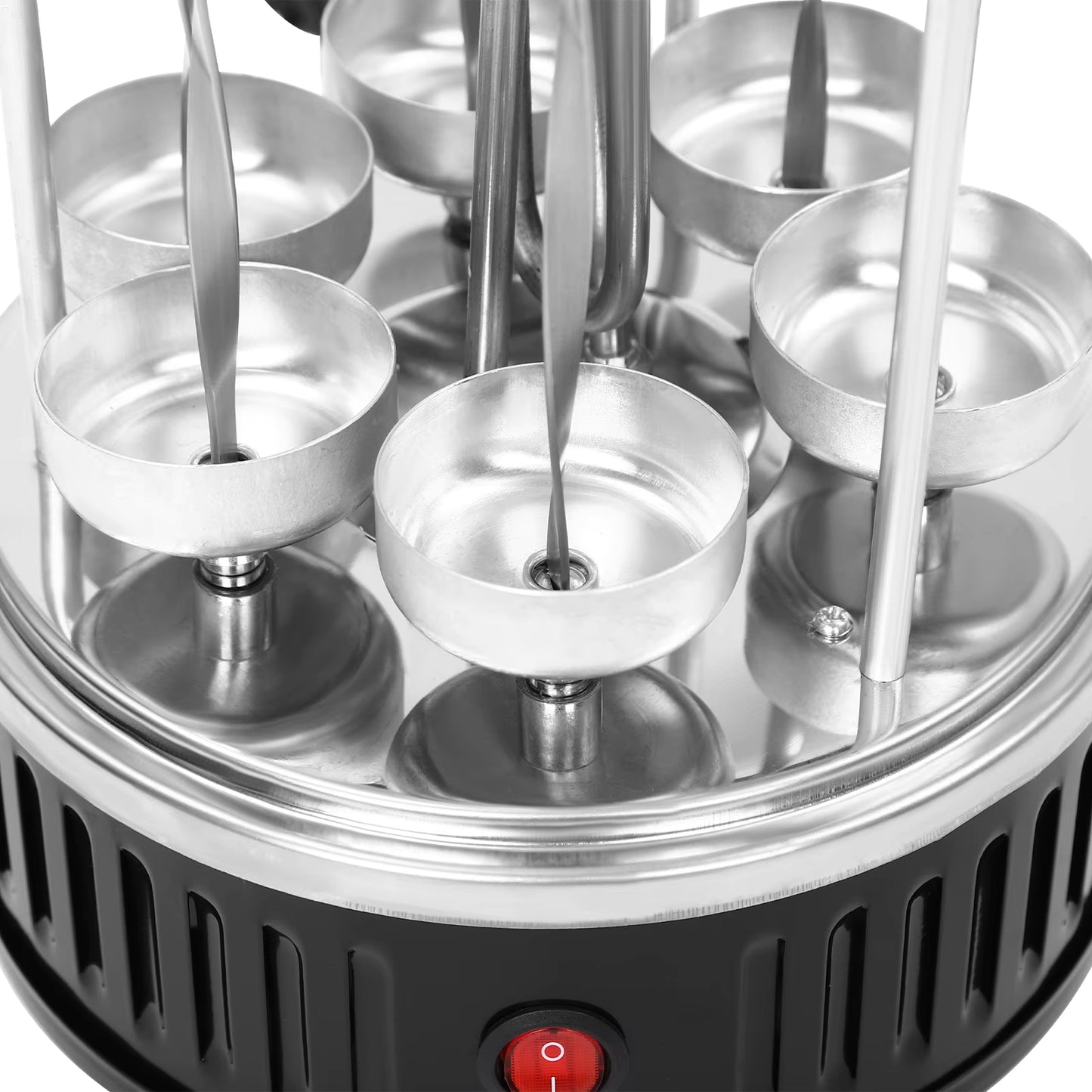 Grill électrique vertical 1000W – Rôtissoire verticale sans fumée – Machine à brochettes rotative 5 broches – Cuisson kebab viande légumes