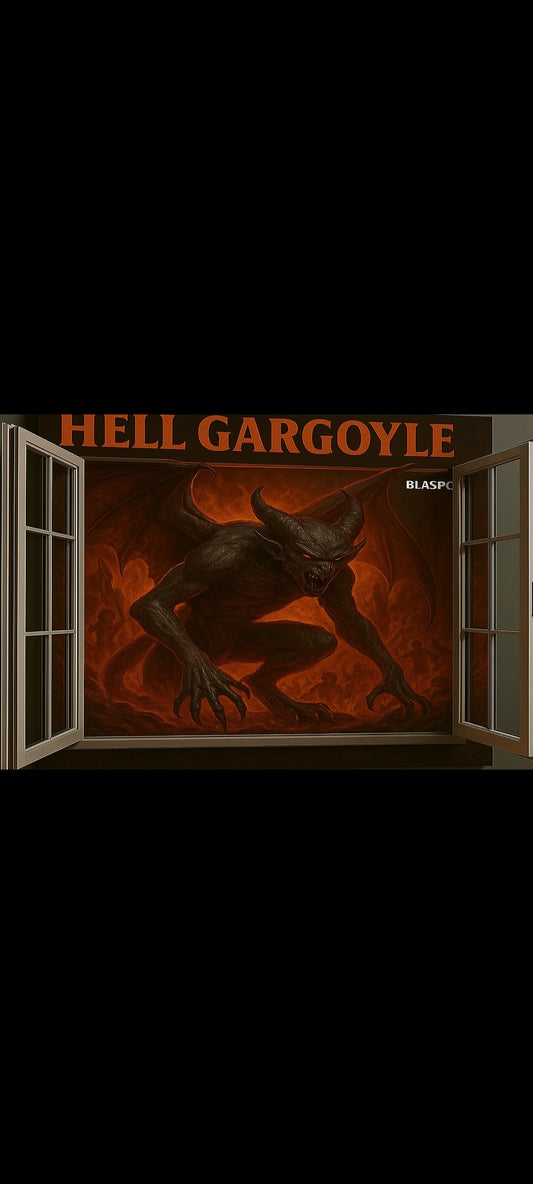 Stickers : Hell Gargoyle – Sticker mural géant 90x60 cm –neuf Démon infernal, art horreur dark fantasy – Déco chambre, gaming, salon – Exclusif – 8