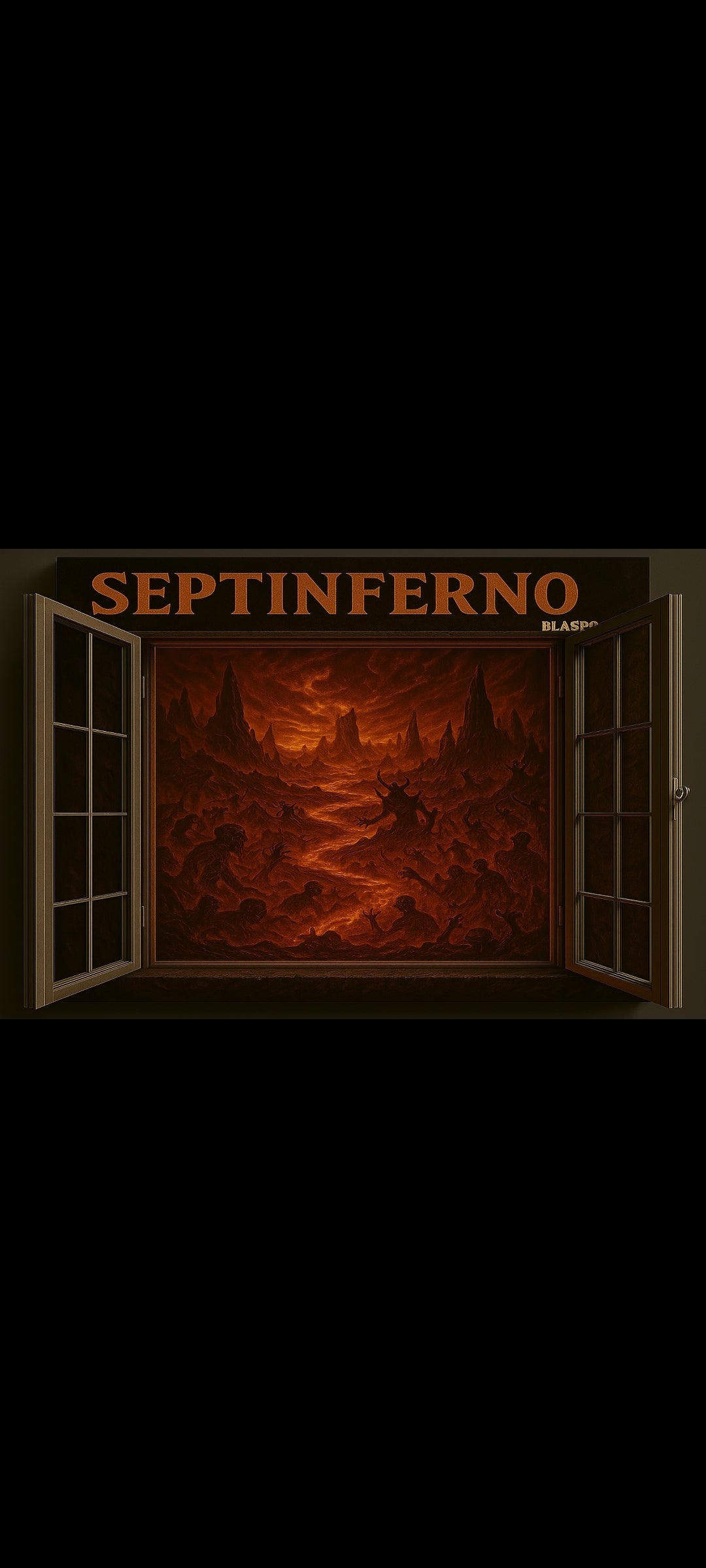 Stickers : SEPTINFERNO – Sticker mural infernal 90x60 cm – Scène apocalyptique des enfers, art dark fantasy exclusif – Déco chambre, gaming, salon – neuf 8