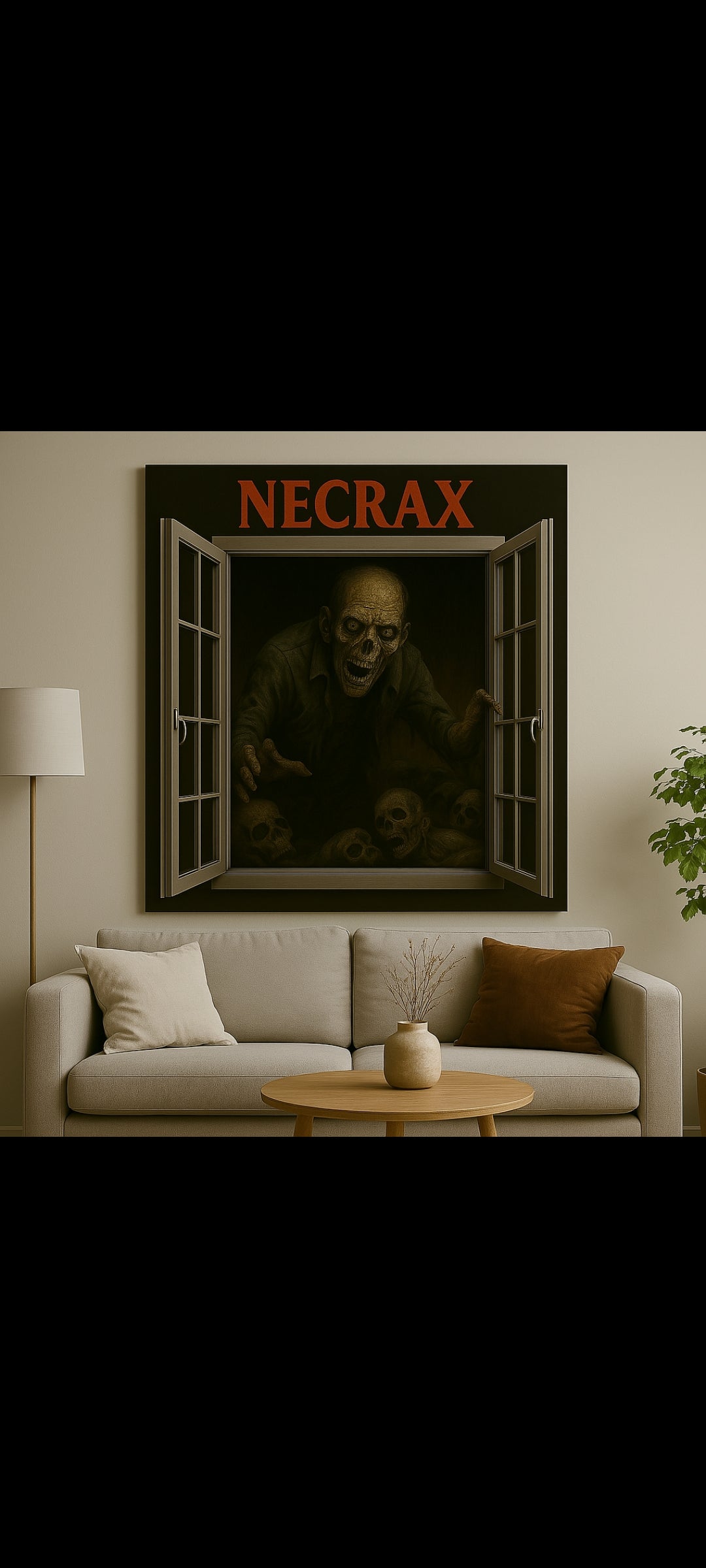 Stickers : NECRAX – Sticker mural horreur 90x60 cm – Zombie maléfique dans charnier, art macabre ultra-réaliste – Déco chambre, gaming, couloir – Exclusivité – neuf 8