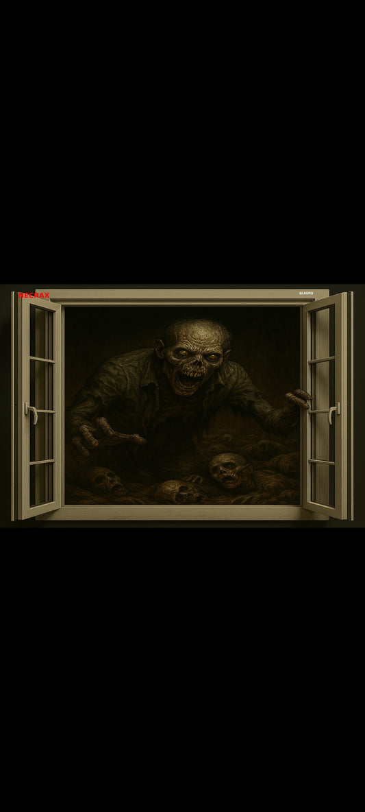 Stickers : NECRAX – Sticker mural horreur 90x60 cm – Zombie maléfique dans charnier, art macabre ultra-réaliste – Déco chambre, gaming, couloir – Exclusivité – neuf 8