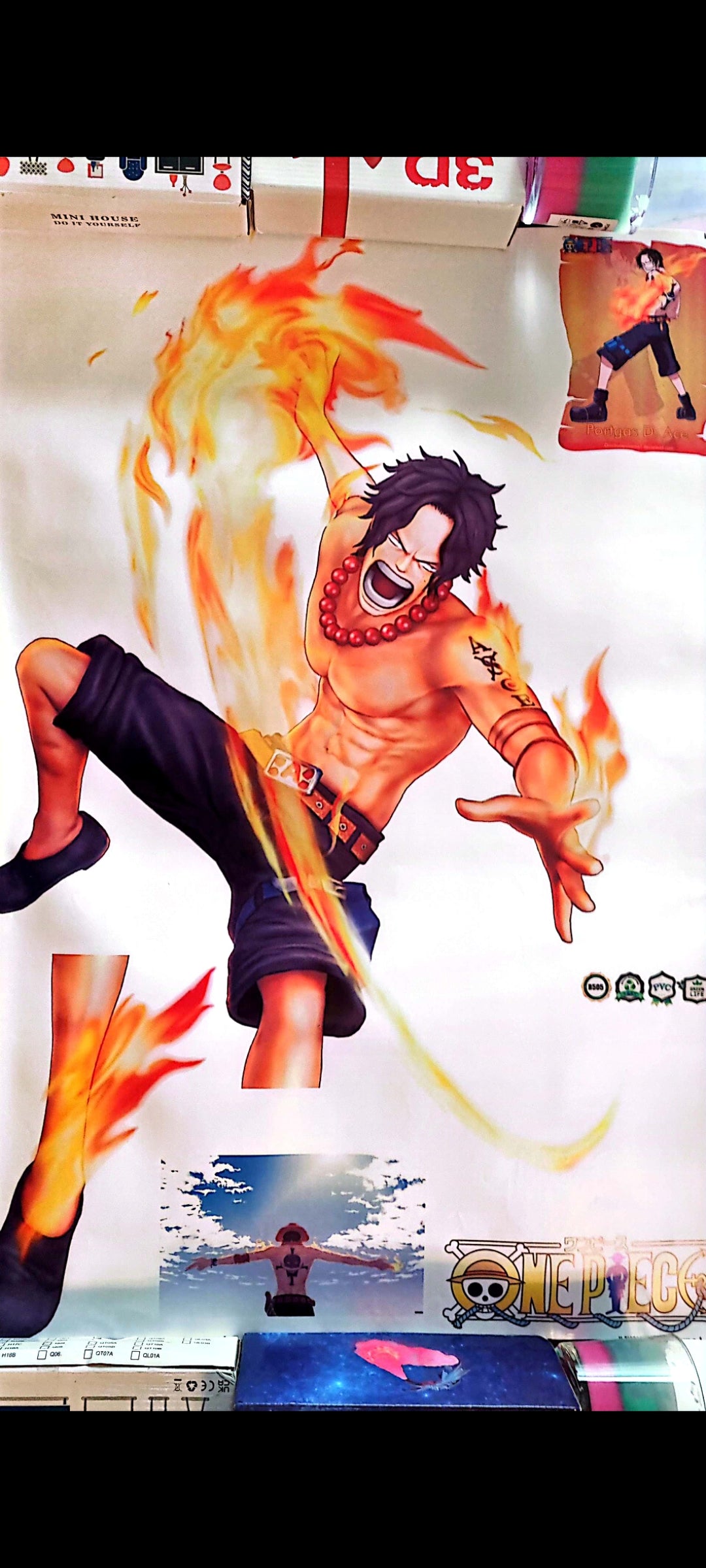 Stickers : One Piece – Sticker mural géant Portgas D. Ace en flammes (90x60 cm) – Décoration murale anime manga – Chambre, gaming, otaku – neuf ? 8