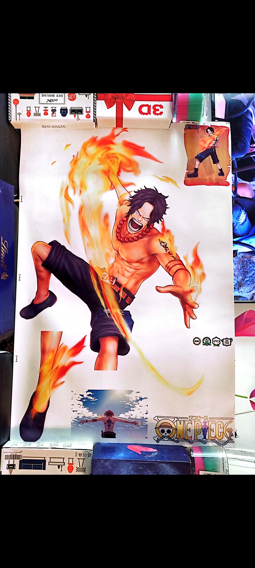 Stickers : One Piece – Sticker mural géant Portgas D. Ace en flammes (90x60 cm) – Décoration murale anime manga – Chambre, gaming, otaku – neuf ? 8